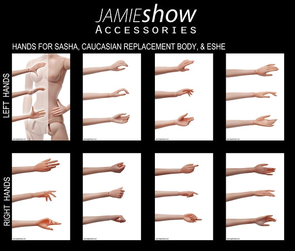 All Hand styles available for Sasha