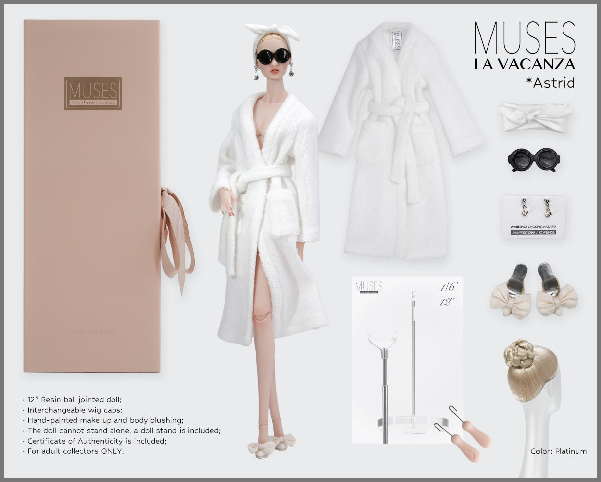 Muses La Vacanza Astrid Dressed Doll, Pre-Oder for Winter 2023 Delivery.