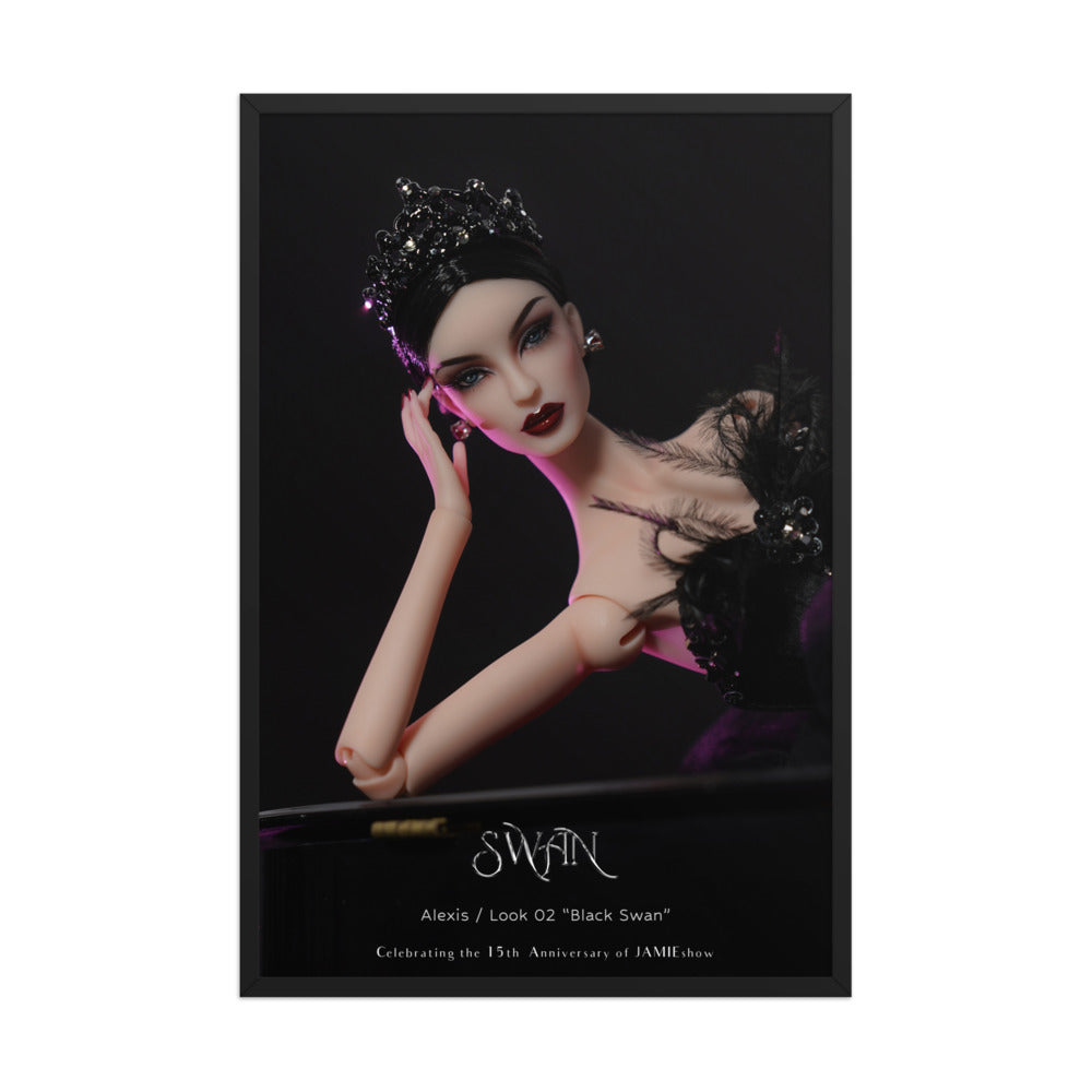 JAMIEshow 15th Anniversary Black Swan Framed Print