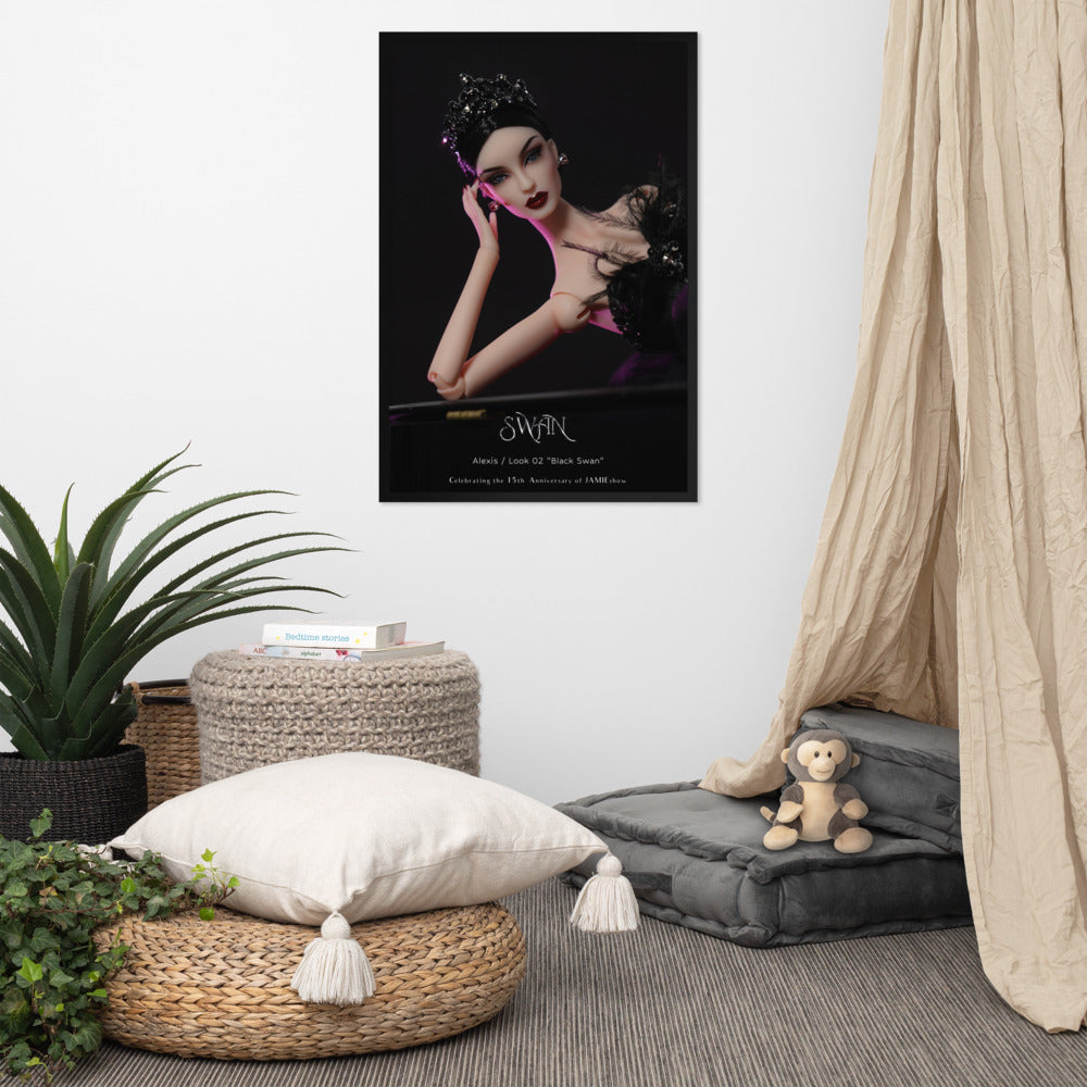 JAMIEshow 15th Anniversary Black Swan Framed Print