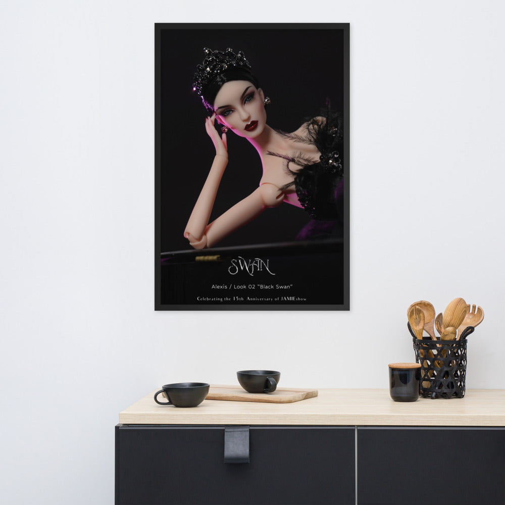 JAMIEshow 15th Anniversary Black Swan Framed Print