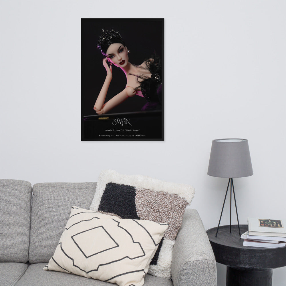 JAMIEshow 15th Anniversary Black Swan Framed Print