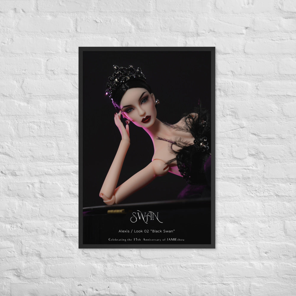 JAMIEshow 15th Anniversary Black Swan Framed Print