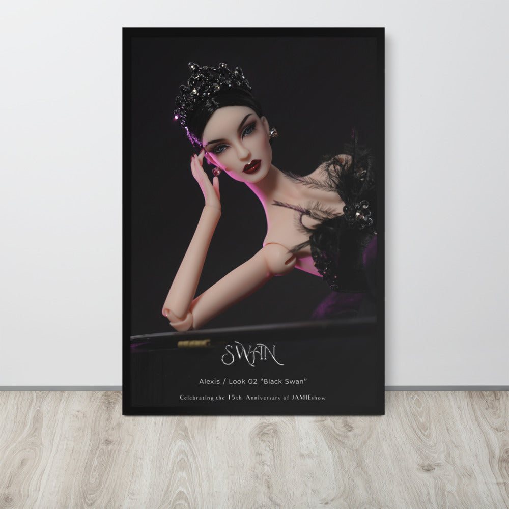 JAMIEshow 15th Anniversary Black Swan Framed Print