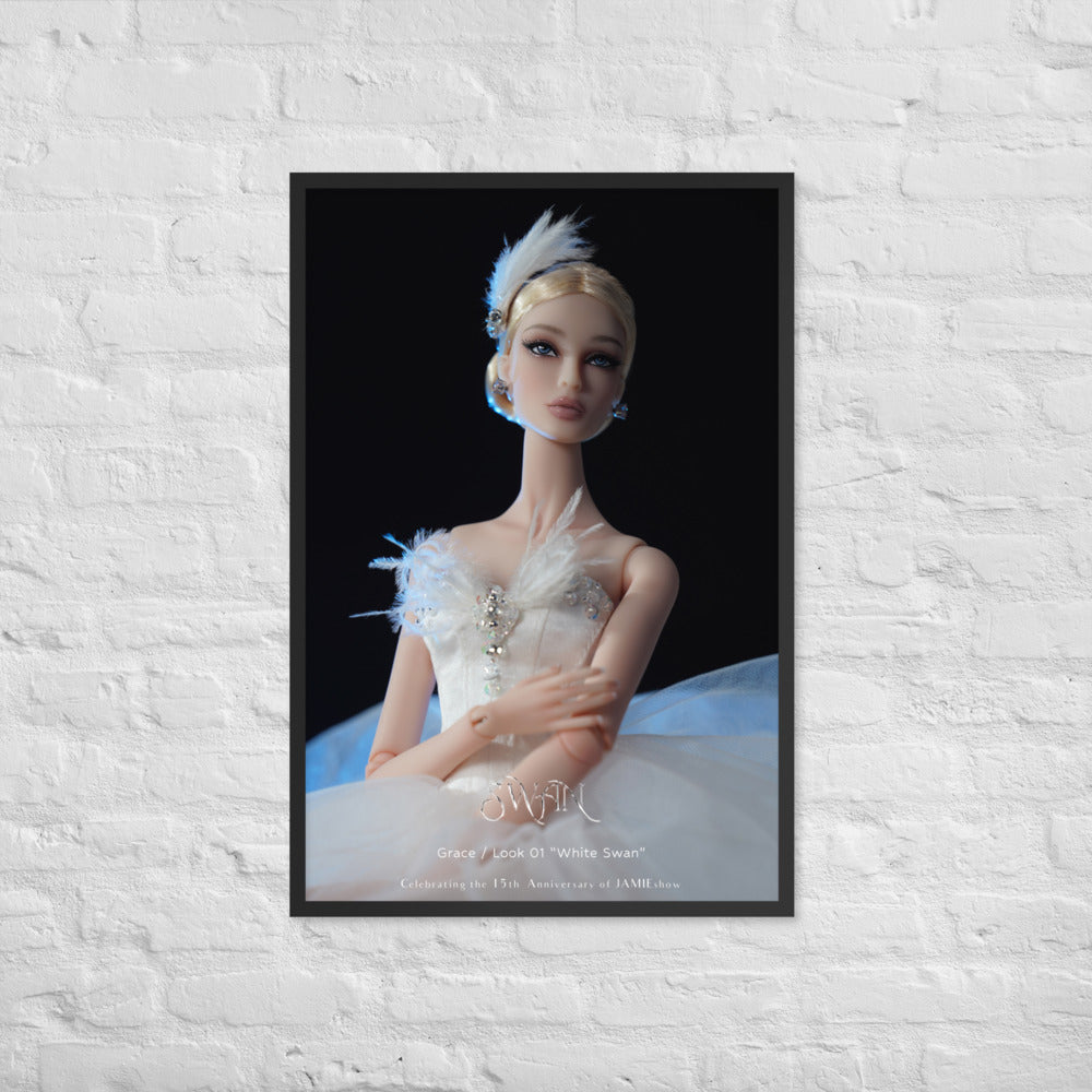 JAMIEshow 15th Anniversar White Swan Framed Print