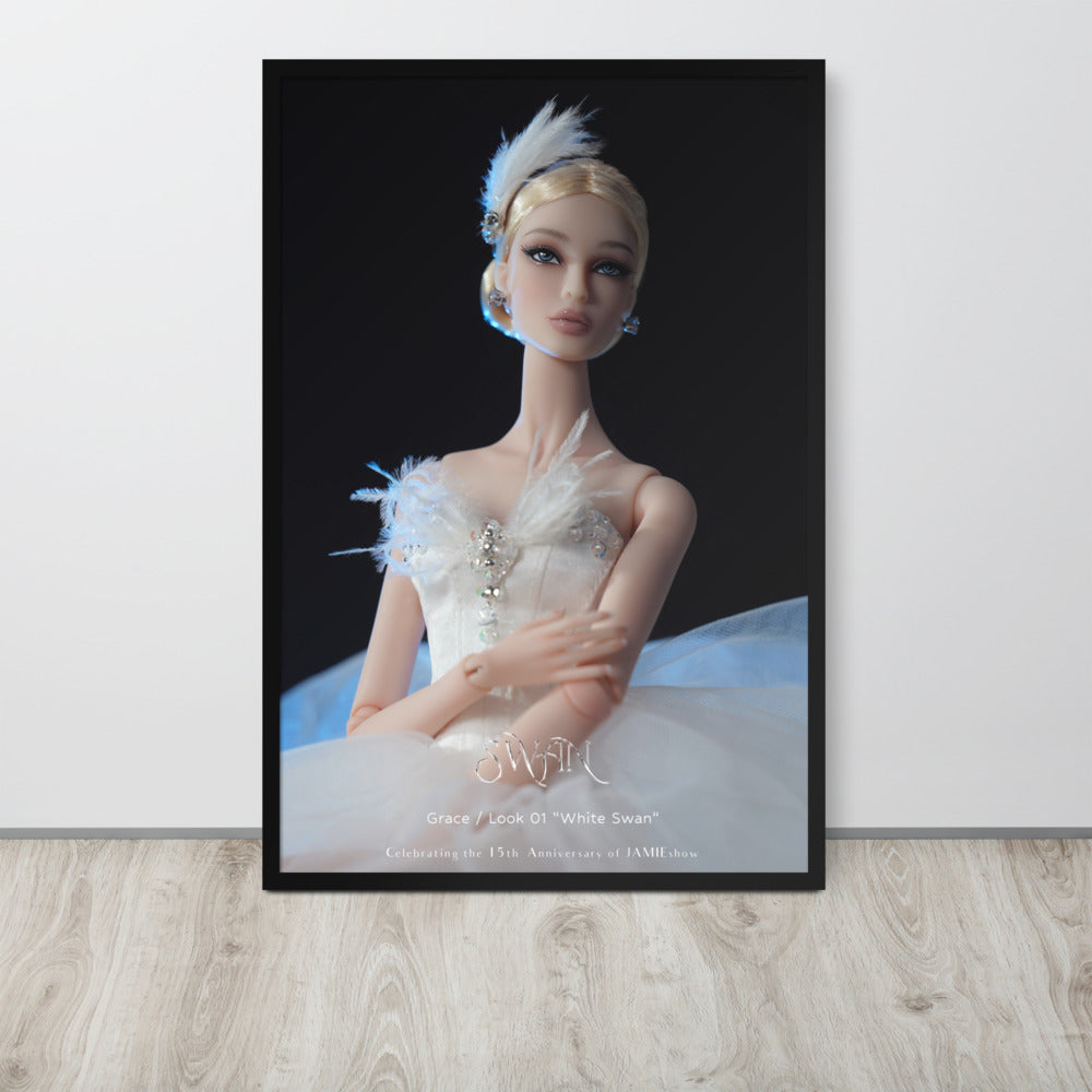 JAMIEshow 15th Anniversar White Swan Framed Print