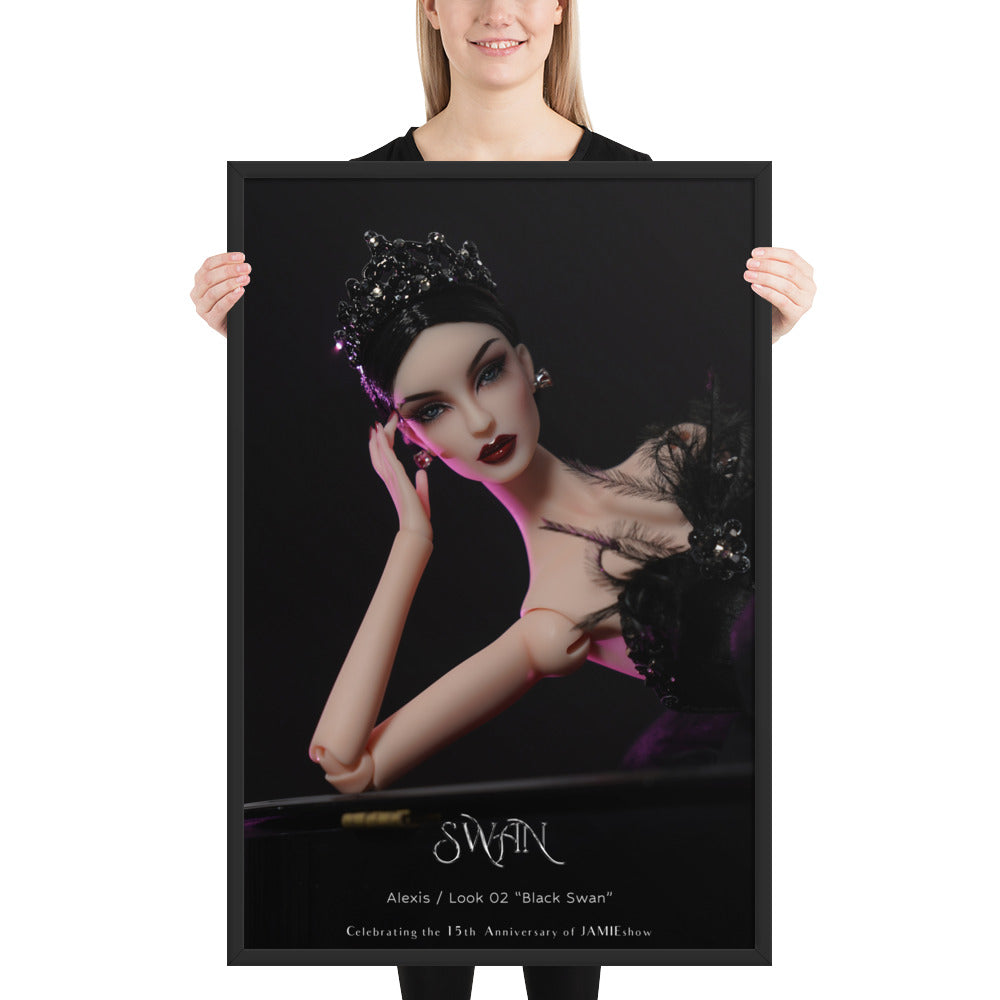 JAMIEshow 15th Anniversary Black Swan Framed Print