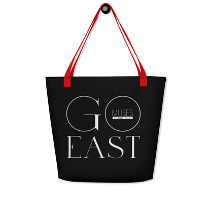 GO EAST Print Large Tote Bag