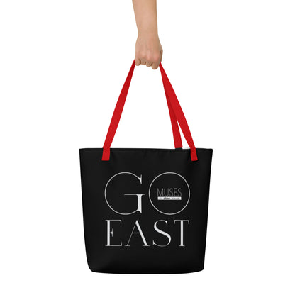 GO EAST Print Large Tote Bag