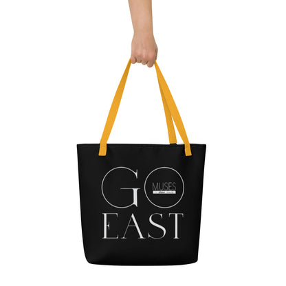 GO EAST Print Large Tote Bag