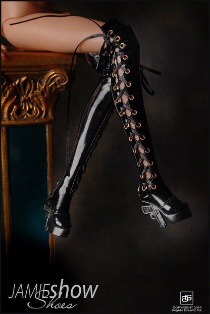 JAMIEshow Shoe Collection Pistol Heel Boots Black